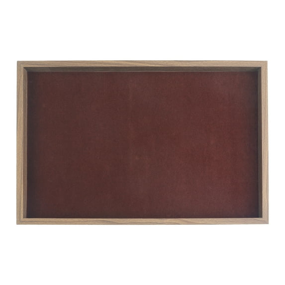 REGALWOVEN Velvet Accessory Organizer Trays with Removable Dividers for Drawers, Accessory Case Brown Flat Tray