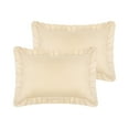 thumbnail image 1 of REGALWOVEN Wide Ruffles Pillow Sham, Envelope Seal Bed Pillow Covers Set of 2, Queen Light Tan, 1 of 6