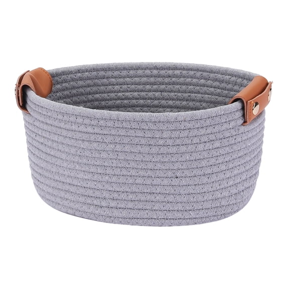 REGALWOVEN Woven Storage Basket, Shelf Closet Storage Bin for Blankets and Clothes Grey 10*6.5*5in
