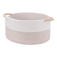 thumbnail image 1 of REGALWOVEN Woven Storage Basket with Handles, Shelf Closet Storage Bin White/Khaki 17*12.5*8.5in, 1 of 6