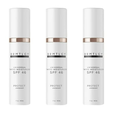 DRMTLGY Anti-Aging Tinted Moisturizer SPF 46 – Sheer Face Sunscreen & Lightweight Makeup with Broad Spectrum UV Protection – Hydrating Skin Care & Face Moisturizer – 1.7 oz
