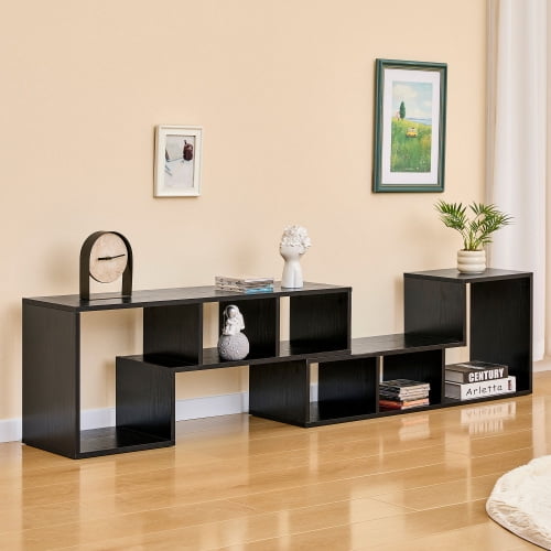 DRNANLIT 2 Pcs Cube TV Stand, Free Combination Gaming Entertainment Center, L-Shaped Media Stand, Black