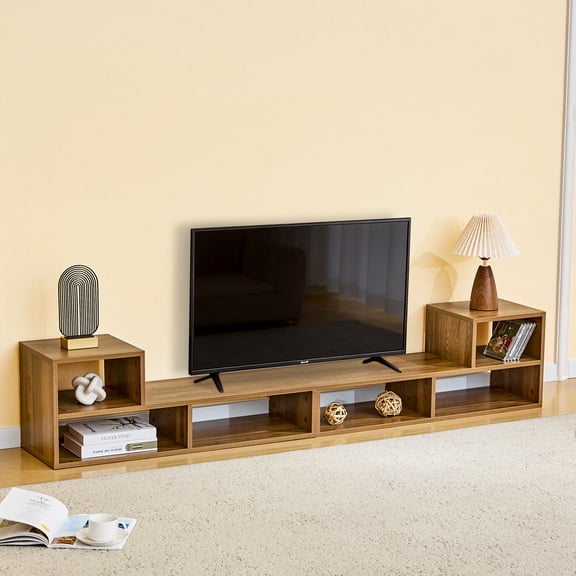 DRNANLIT Modular TV Stand with Open Storage, Free-Combination Media Console for Living Room, Wood