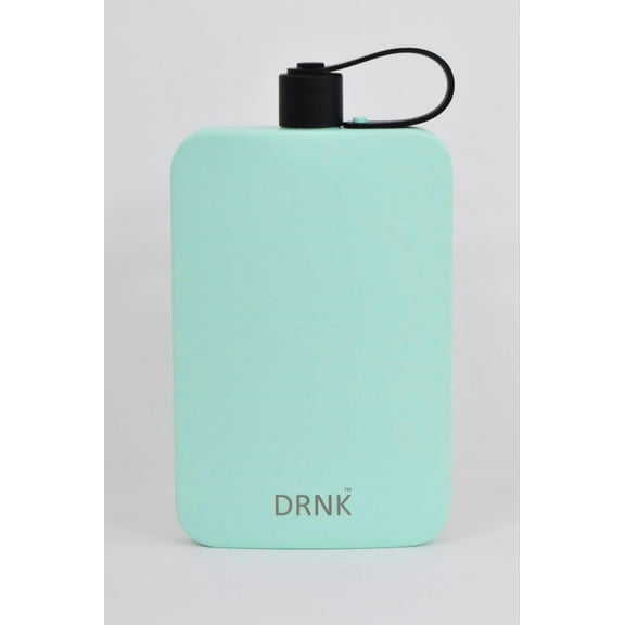 DRNK Stainless Steel Flat Reusable Slim Water Bottle Leak Proof| Non Toxic | BPA Free | Powder Coated | 500ml (Mint)