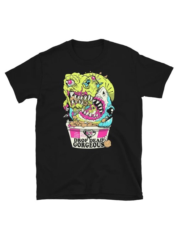DROP DEAD, GORGEOUS Nom Nom Nom Classic Black T-Shirt Full Size S-5XL