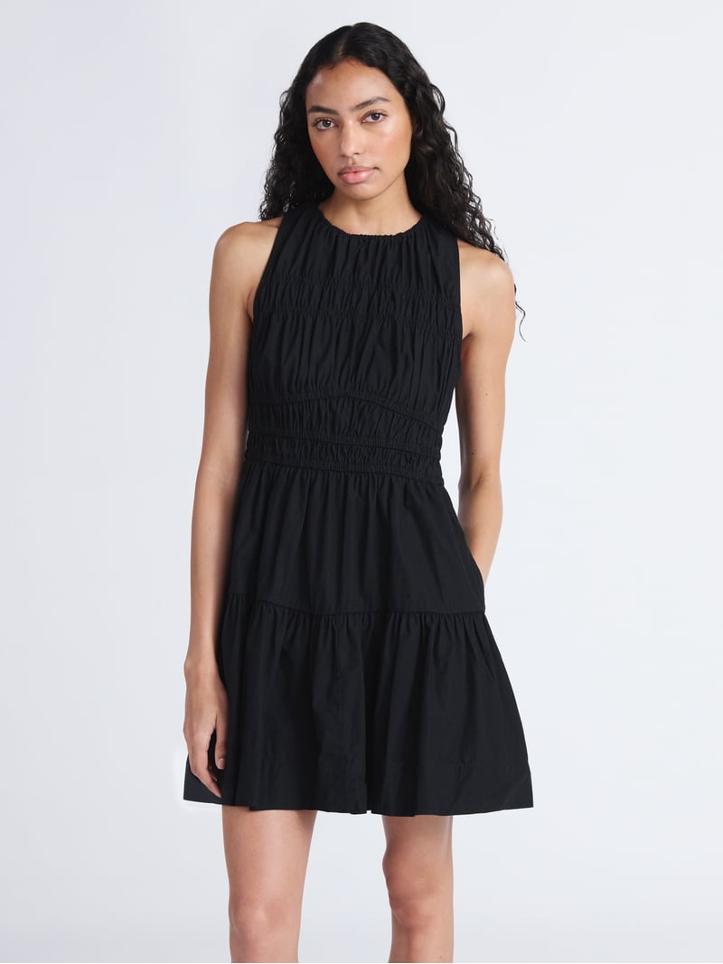 Free Assembly Women's Smocked Cotton Mini Dress with Back Tie Sleeveless Sizes XS-XXL - Walmart.com Free Assembly Women's Smocked Cotton Mini Dress with Back Tie Sleeveless Sizes XS-XXL - Walmart.com