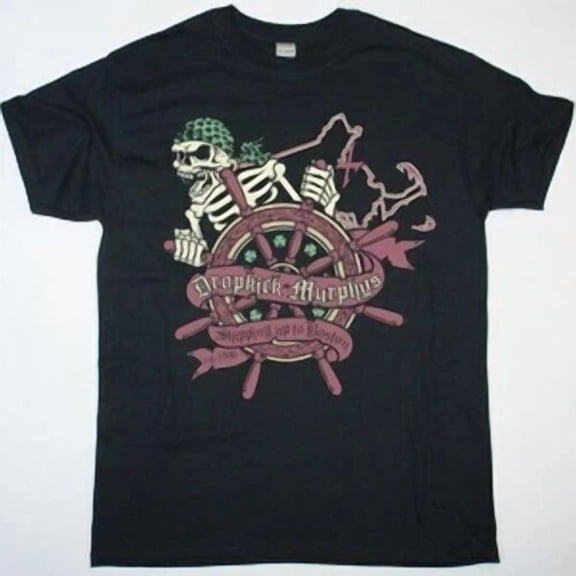 DROPKICK MURPHYS SHIPPING UP TO BOSTON NEW BLACK T SHIRT