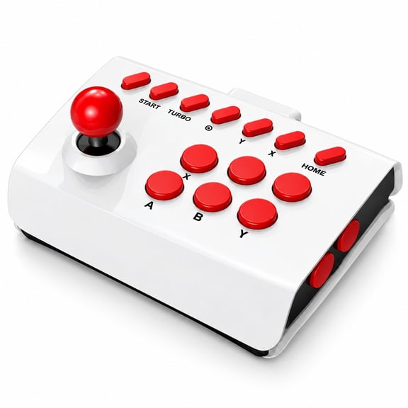 DRPROMIGHT Computer game joysticks,Arcade-Style Fight Stick Controller with Responsive Joystick, Multi-Function Buttons, Turbo Function, Side Controls and Non-Slip Base for Gaming