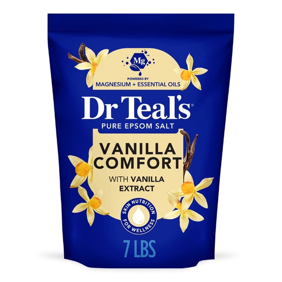 Dr Teal's Epsom Salt Magnesium Soak, Vanilla Comfort, 7 lbs