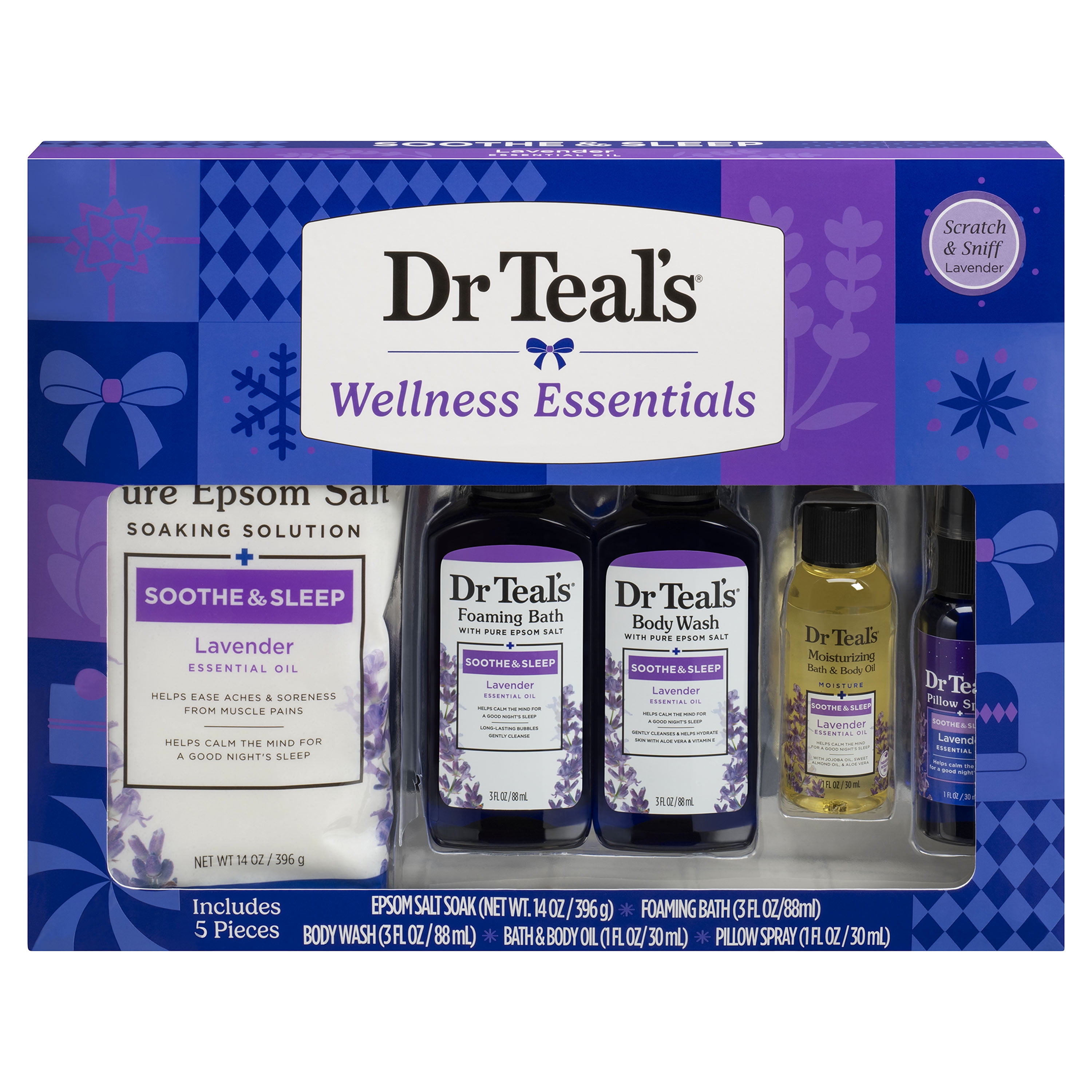 Dr. Teal's Soothe & Sleep Lavender Bath & Body Gift Set, 5 Piece