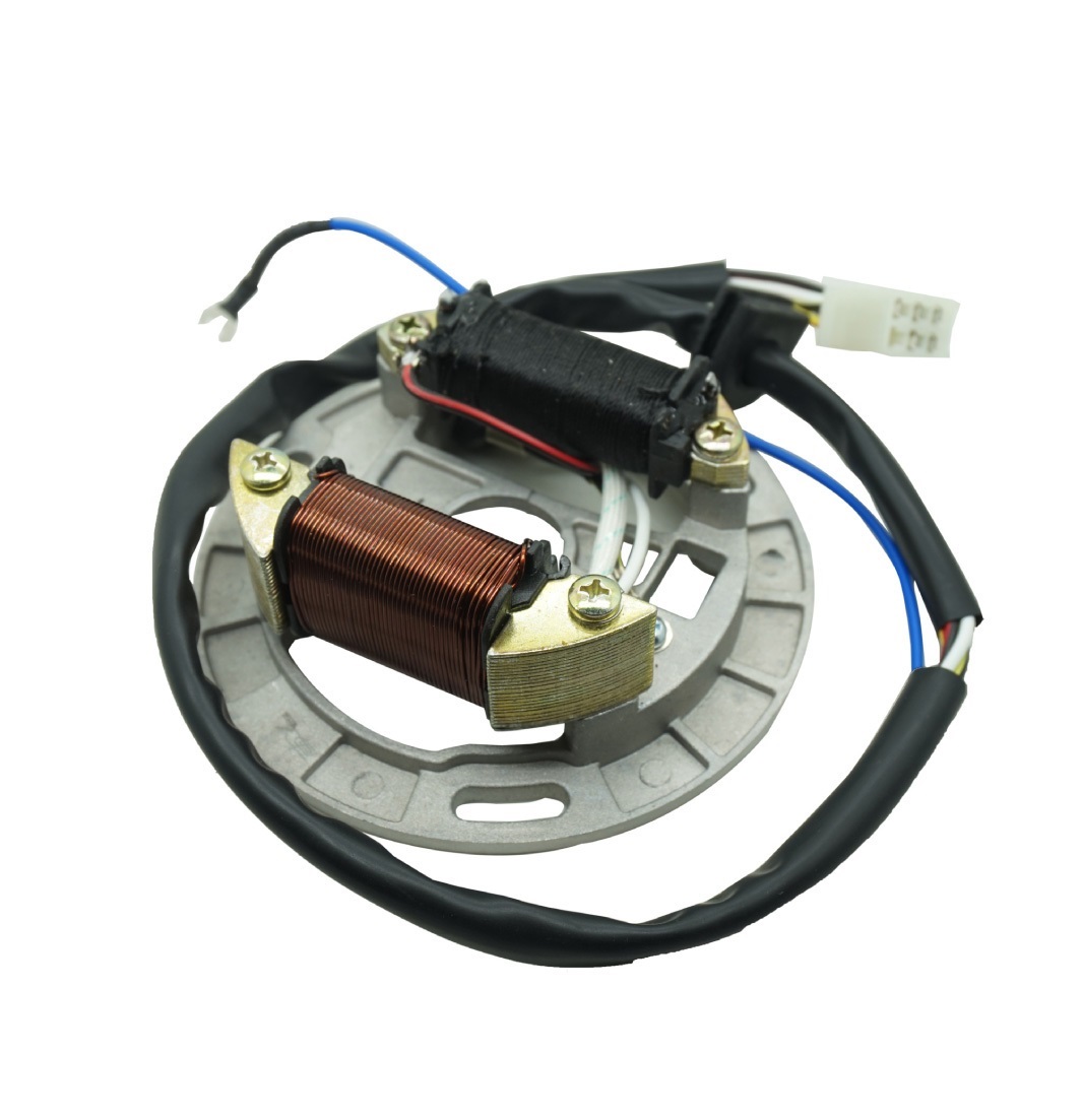 DRTBAC Motorcycle AX100 inner rotor kit ignition stator magneto coil with plate for suzuki 2 stroke 100cc for AX 100 2T coil FR80