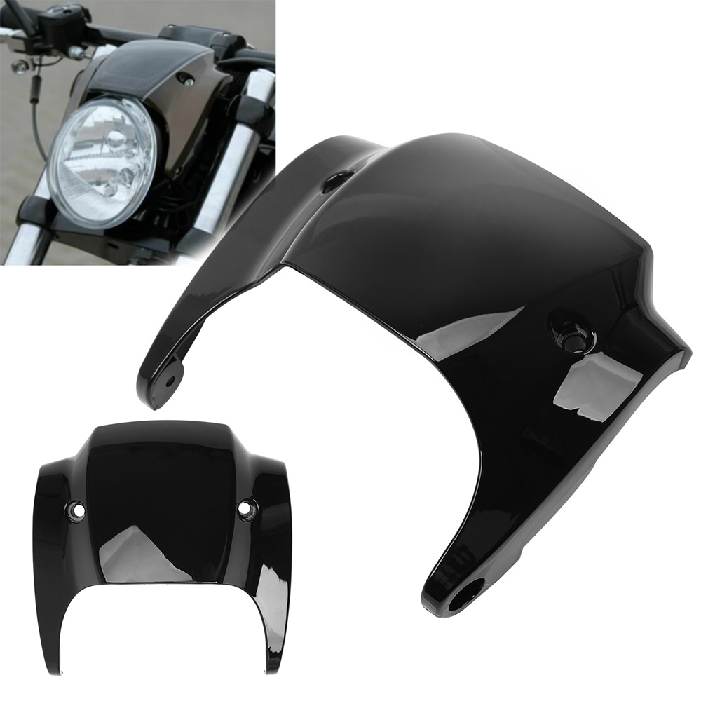 DRTBAC Motorcycle Gloss Black Short Front Mask Headlight Fairing Cover For Harley for V-Rod for Night Rod Muscle 2002-2017