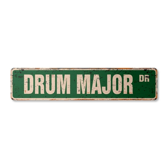 DRUM MAJOR Vintage Plastic Street Sign band marching high school college | Indoor/Outdoor | 30" Wide
