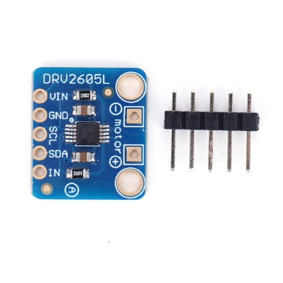 DRV2605L Haptic Motor Controller Module, 3V-5V I2C Vibration Motor Driver Board with Audio Sync Function for Arduino DIY Robotics Wearable Projects