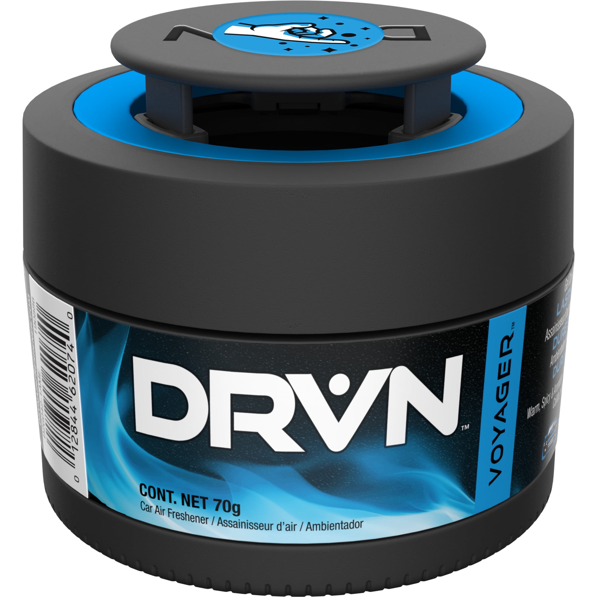 DRVN Gel Can Car Air Freshener (Voyager Scent), Delivers a Warm, Spicy, and Aromatic Scent Lasting 30 Days