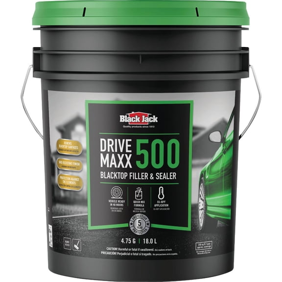 Gardner-Gibson Driveway Marker Drive Kote 500 - Durable Latex-Based Exterior Paint - 4.75 Gal Black  Interior & Exterior Use, Professional Finish