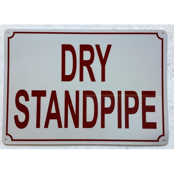 DRY STANDPIPE SIGN (WHITE,REFLECTIVE, ALUMINIUM, SIZE 7X10 INCH, RUST FREE)