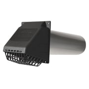 Deflecto 4-In. Wide-Mouth Dryer Vent Hood Kit with Damper, Detachable Bird Guard, Collar, and Aluminum Pipe Black