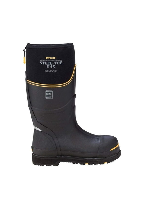 WORK Steel Toe Max Cold Weather Boot Black Yellow STM-UH-BK Unisex