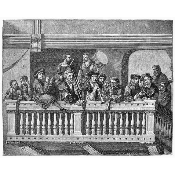DRer Nuremberg Band. Nengraving After A Detail Of A Painting By Albrecht D�?�rer At The Town Hall In Nuremberg Germany