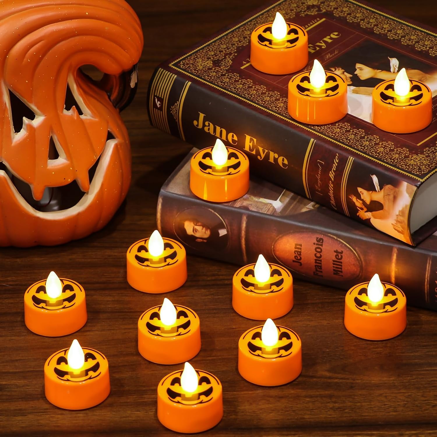 DRomance Halloween Flameless Votive Candles Battery Operated with 6H