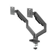 DS-32DMA Dual Monitor Arm - Full Adjustable Monitor Desk Mount Swivel Vesa Bracket with C Clamp, Grommet Mounting Base up to 32 Inch Computer Screens, Made From Aluminum