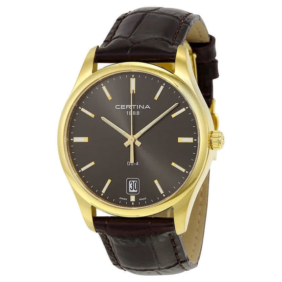 DS-4 Quartz Grey Dial Black Leather Mens Watch C022.610.36.081.00
