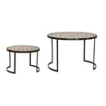 thumbnail image 1 of DS 7 x 10.5 & 10.5 x 15.75 in. Iron & MDF Pedestal, Brown - Set of 2, 1 of 1