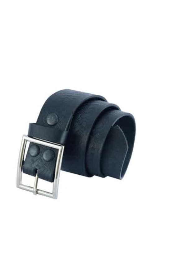 DS Daniel Smart Timeless Black Basket Weave Pattern Leather Belt