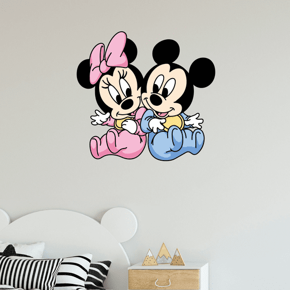 DS Designs Baby Mickey And Minnie Mouse Cartoon Characters Vinyl Wall Decal Stickers