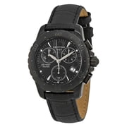 DS First Black Dial Ladies Chronograph Leather Watch C538.7084.46.61
