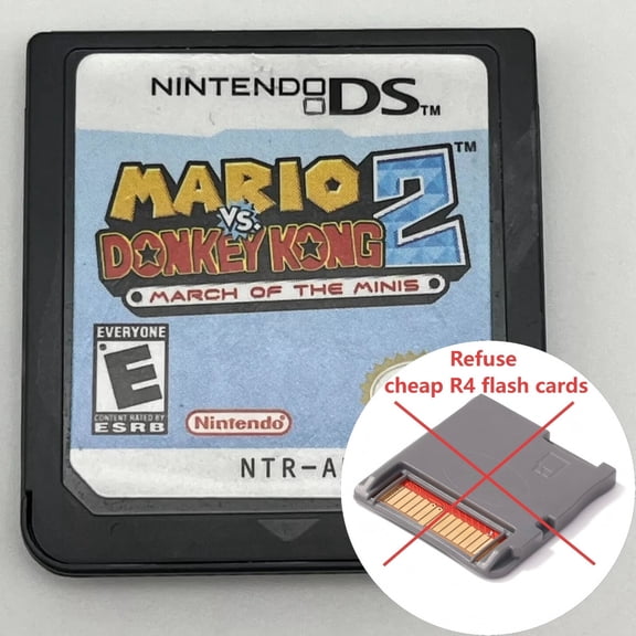 DS Game Cartridge Mario vs. Donkey Kong 2 March of the Minis US Version (Not R4 Flashcard) DS Games for NDS 3DS DSI DS
