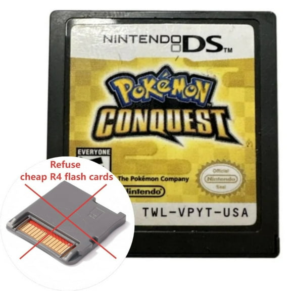 DS Game Cartridge Pokemon Conquest US Version (Not R4 Flashcard) DS Games for NDS 3DS DSI DS