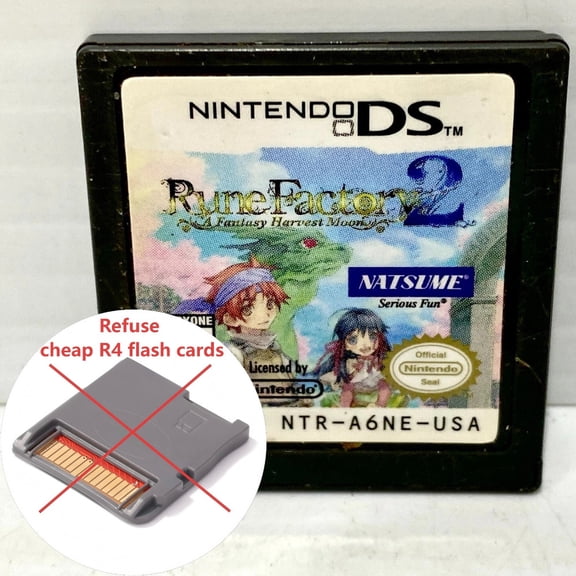 DS Game Cartridge Rune Factory 2 - A Fantasy Harvest Moon US Version (Not R4 Flashcard) DS Games for NDS 3DS DSI DS