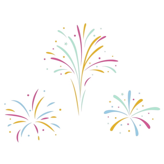 DS Inspirational Decals Colorful Event Fireworks Vinyl Home Fire Crackers Wall Decals and Stickers