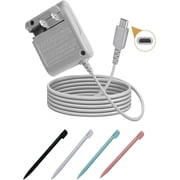 DS Lite Charger Kit Compatible with Nintendo DS Lite 100-240V Wall Plug Adapter with 4 Stylus Pen for Nintendo DS Lite