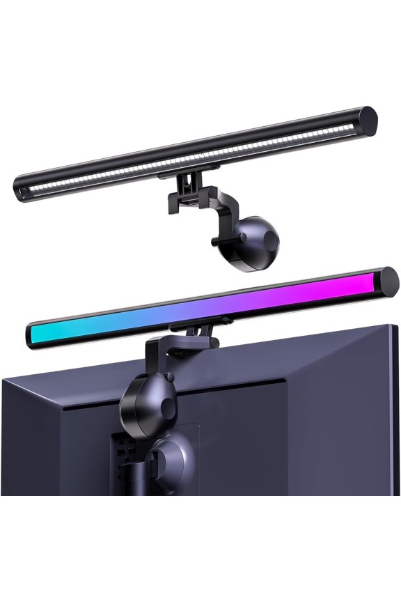 DS Monitor Light with Sync Screen Color, Care-Reading LED Task Lamp Adjustable Brightness/Color Temperature Reading Light for Laptops, Computer Monitor (USB Plug)