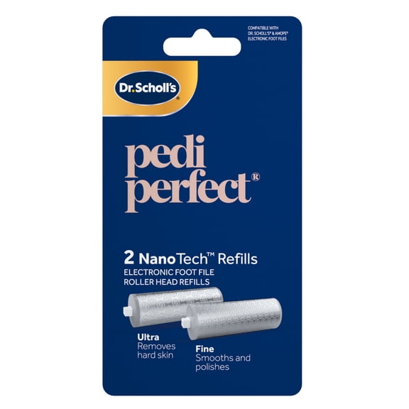 Dr. Scholls NanoTech Roller Heads for Pedi Perfect Pro Foot File - Mixed Pack, Ultra Coarse & Fine Coarse for Smooth Feet