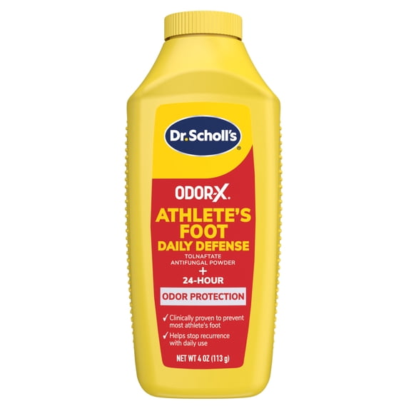 Dr. Scholls Odor-X Athletes Foot Daily Defense Powder - 24-Hour Odor Protection, Prevents Reoccurrence with Daily Use, Relief from Itching, Burning & Redness, Foot Health