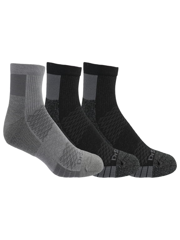 Men's Ankle Socks with Plantar Fascia Support 3-Pack, Sizes 9-15