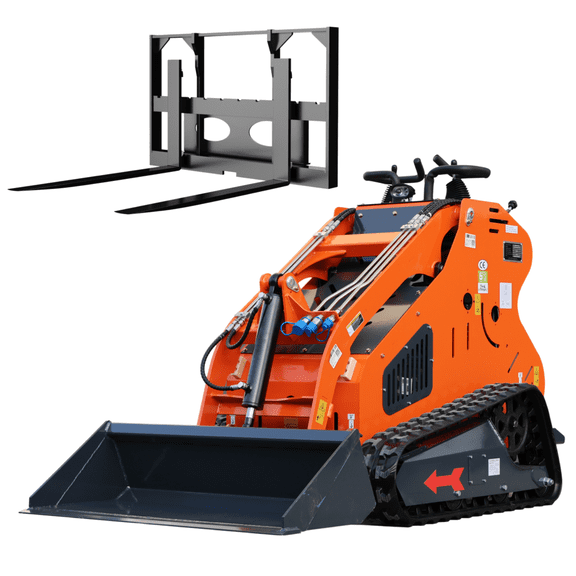 DS-SS50, 23 HP Compact Double Cooling Mini Skid Steer Loader, With Pallet Fork Compact Skid Steer Loader for Farm, Tight Space and Farm, US Inventory