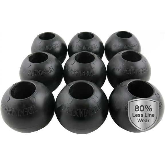 DS-TMKITBLK TideMinders, Dock Line Holder, Mooring Ball Line, Protects Boat from Changing Water Levels, Fits Standard Marine Rope, Dock Mooring Balls, Boating Accessories, Black, Set of 9