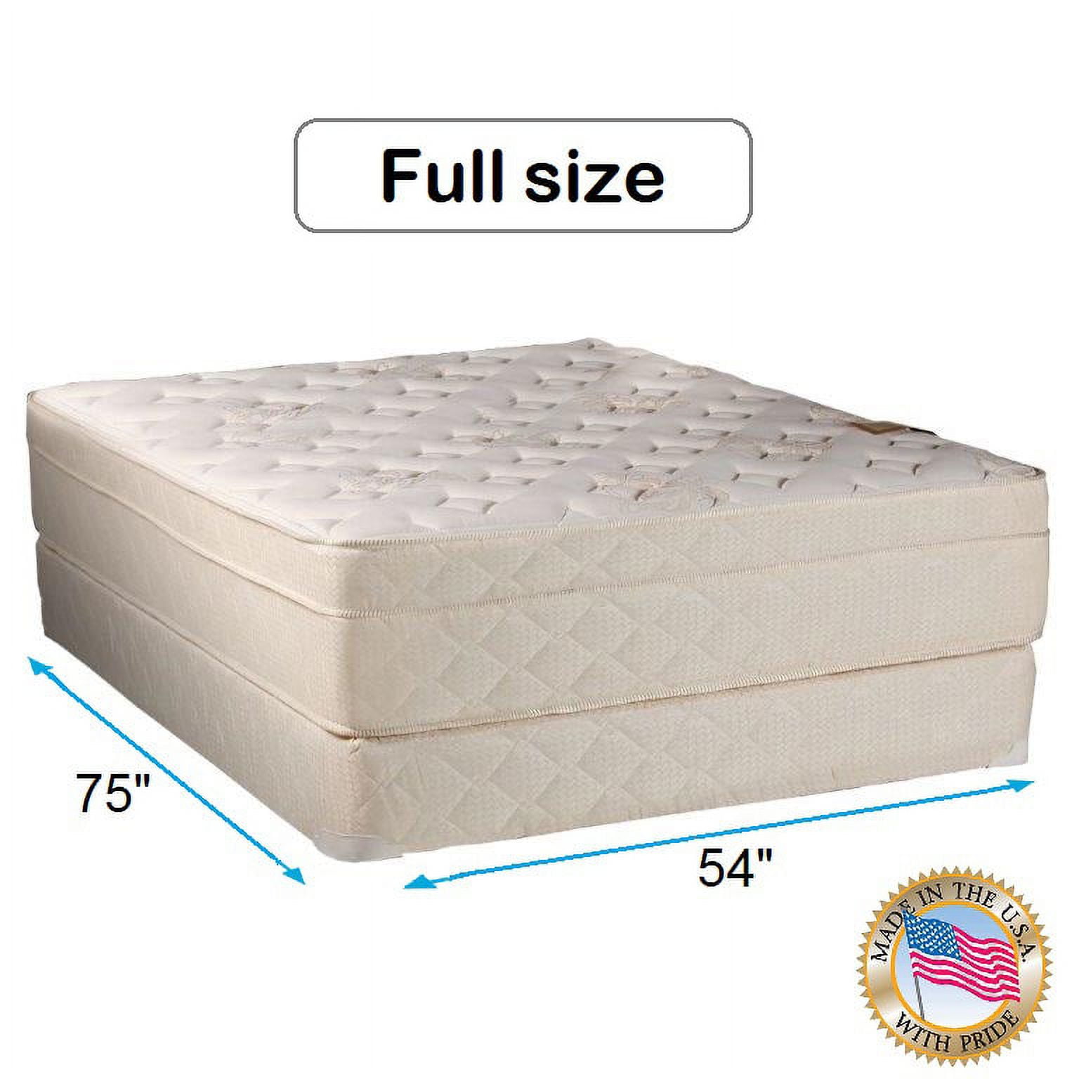 DS USA Beverly Hills Firm Full Size Eurotop PillowTop Mattress Set with Metal Bed Frame - Sleep System, High Quality Foam, Orthopedic, Longlasting Comfort by Dream Solutions USA