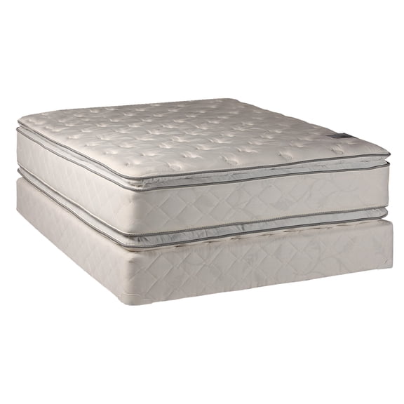 DS USA Brand 2-Sided Soft PillowTop Queen Size Mattress and Low 5" Height Box Spring Set with Metal Bed Frame - Sleep System with Enhanced Cushion Support, Spine Support, Longlasting Comfort