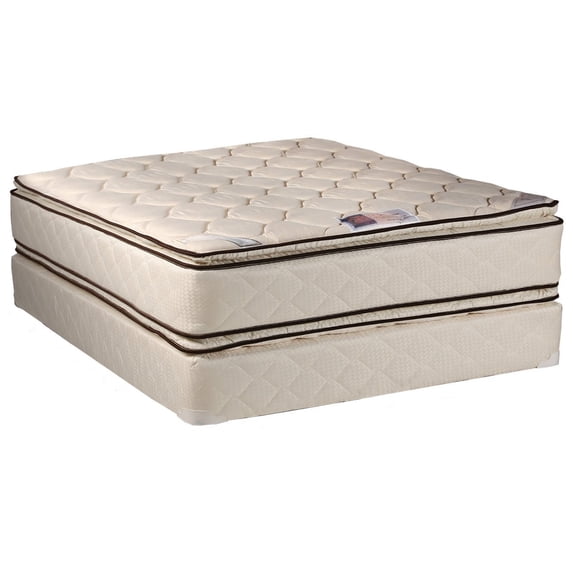 DS USA Coil Comfort 2-Sided Pillow Top Queen Mattress Set with Bed Frame Included - Sleep System with Enhanced Cushion Support, Orthopedic, Longlasting Comfort