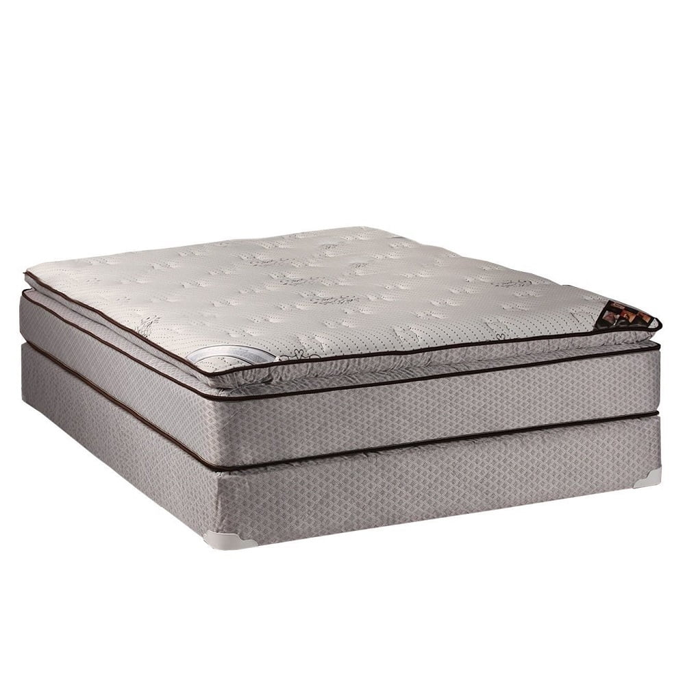 DS USA Spinal Dream Plush Pillow Top (Eurotop) Queen Size Mattress Set with Bed Frame Included - Sleep System with Enhanced Cushion Support, Great for your Back, Longlasting Comfort
