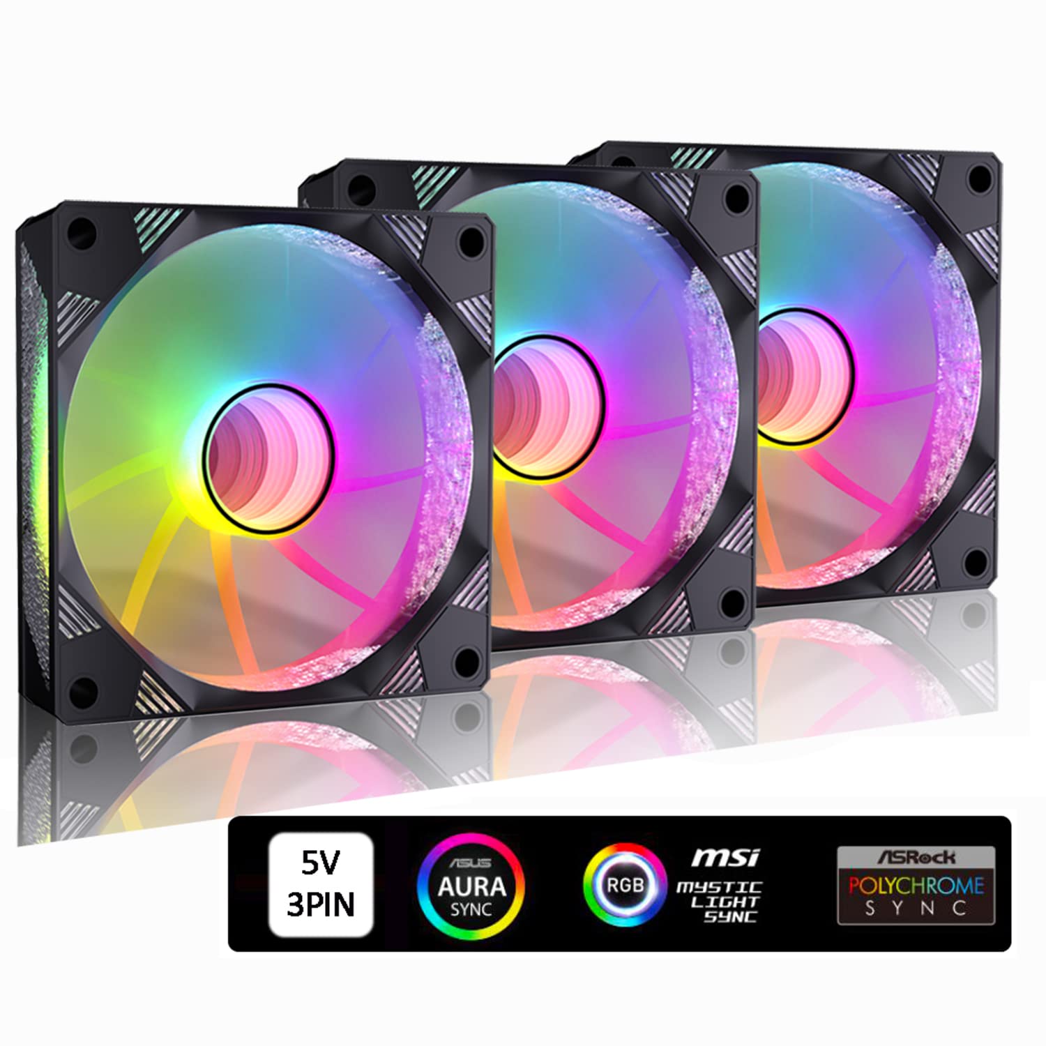 DS X390I Motherboard Control 120mm RGB Fan, Motherboard Sync for CPU