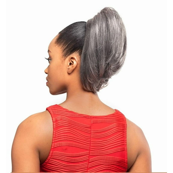 DS002 (Foxy Silver) - Synthetic Ponytail in OFF BLACK