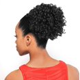 thumbnail image 1 of DS003 Ponytail Color 1 Black - Foxy Silver Wigs Drawstring Curly Hairpiece Dome Short Synthetic African American Womens Bundle with MaxWigs Hairloss Booklet, 1 of 3