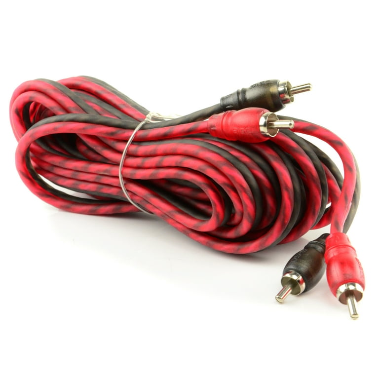 DS18 20 ft 2 Channel Shielded Twisted Interconnect RCA Audio Cable Amp Cables